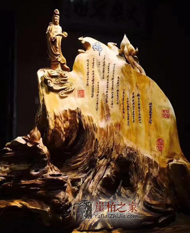 崖柏观音，宝相庄严，纵是艺术品摆放也是有讲究的-5